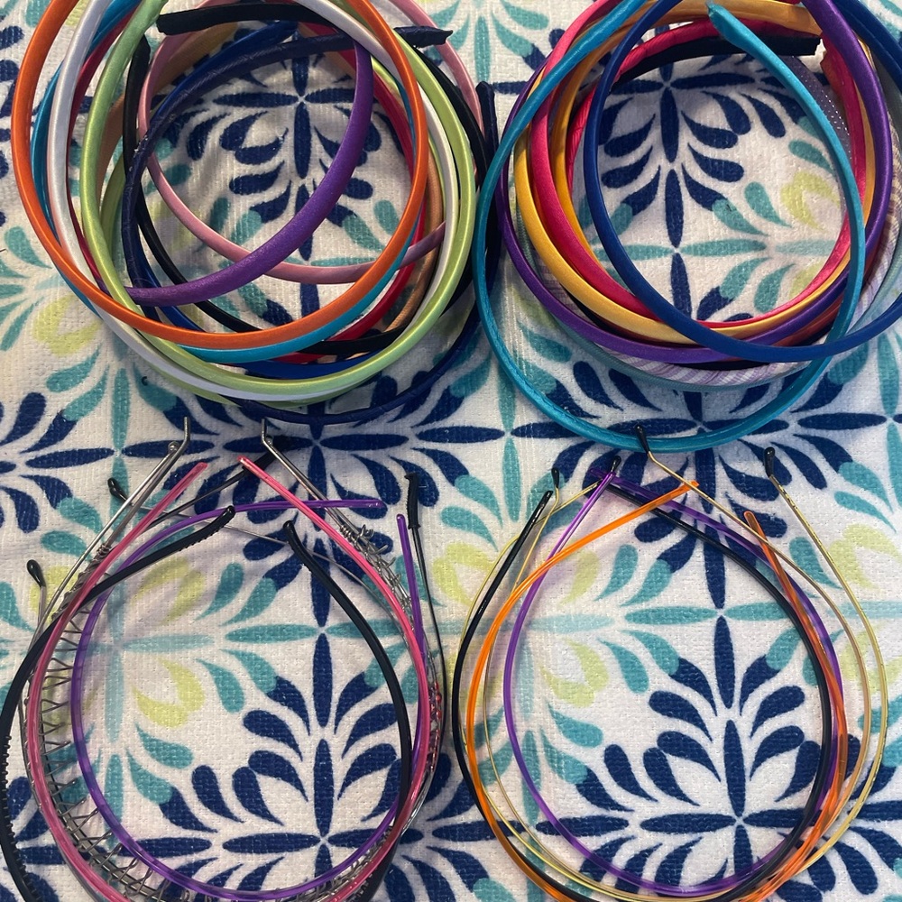36 Colorful Assorted Plastic Headbands and Hoop Headbands